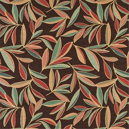 Designer Fabrics 54 in. Wide Red- Blue- Green And Brown- Foliage Leaves Contemporary Upholstery Fabric K0022B